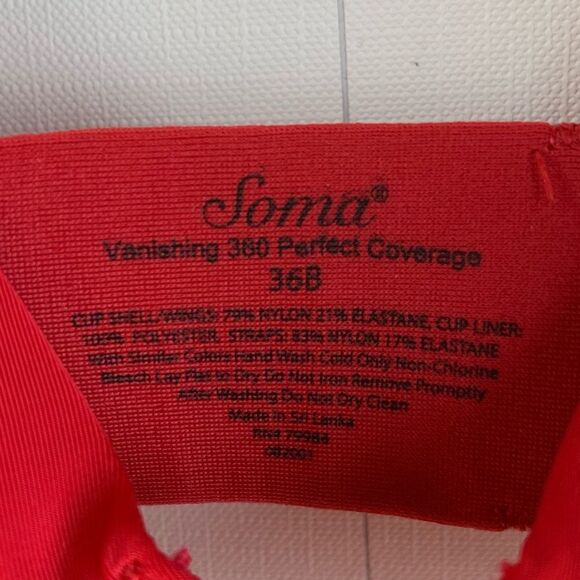 Soma intimates red vanishing 360 perfect coverage underwired bra size 36B - Picture 7 of 7